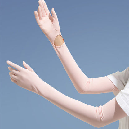 Nylon Ice Silk Long Sun Protection Gloves
