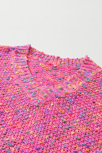 Spot Knitted V-Neck Casual Sweater