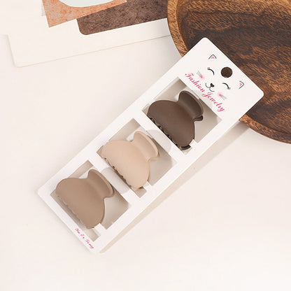 Coffee Color 3-Piece Barrette Set