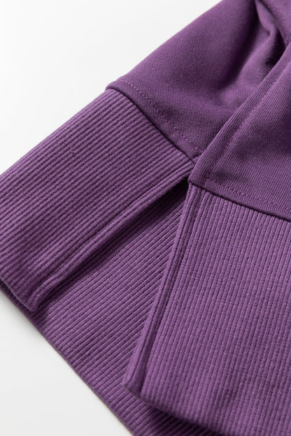 Solid Side Slit Sweatshirt and Leggings Set