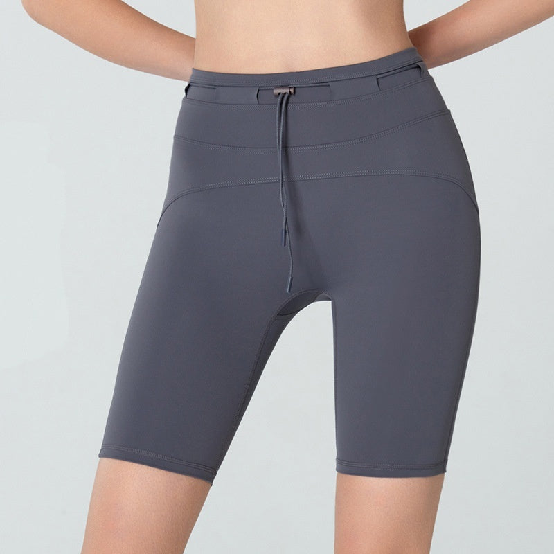 High Waist Drawstring Yoga Shorts