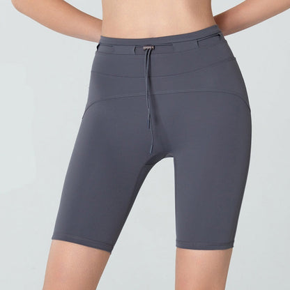 High Waist Drawstring Yoga Shorts