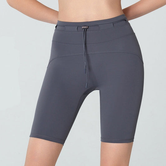 High Waist Drawstring Yoga Shorts