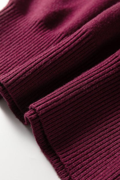 Colorblock V-Neck Cuffed Short Sleeve Sweater