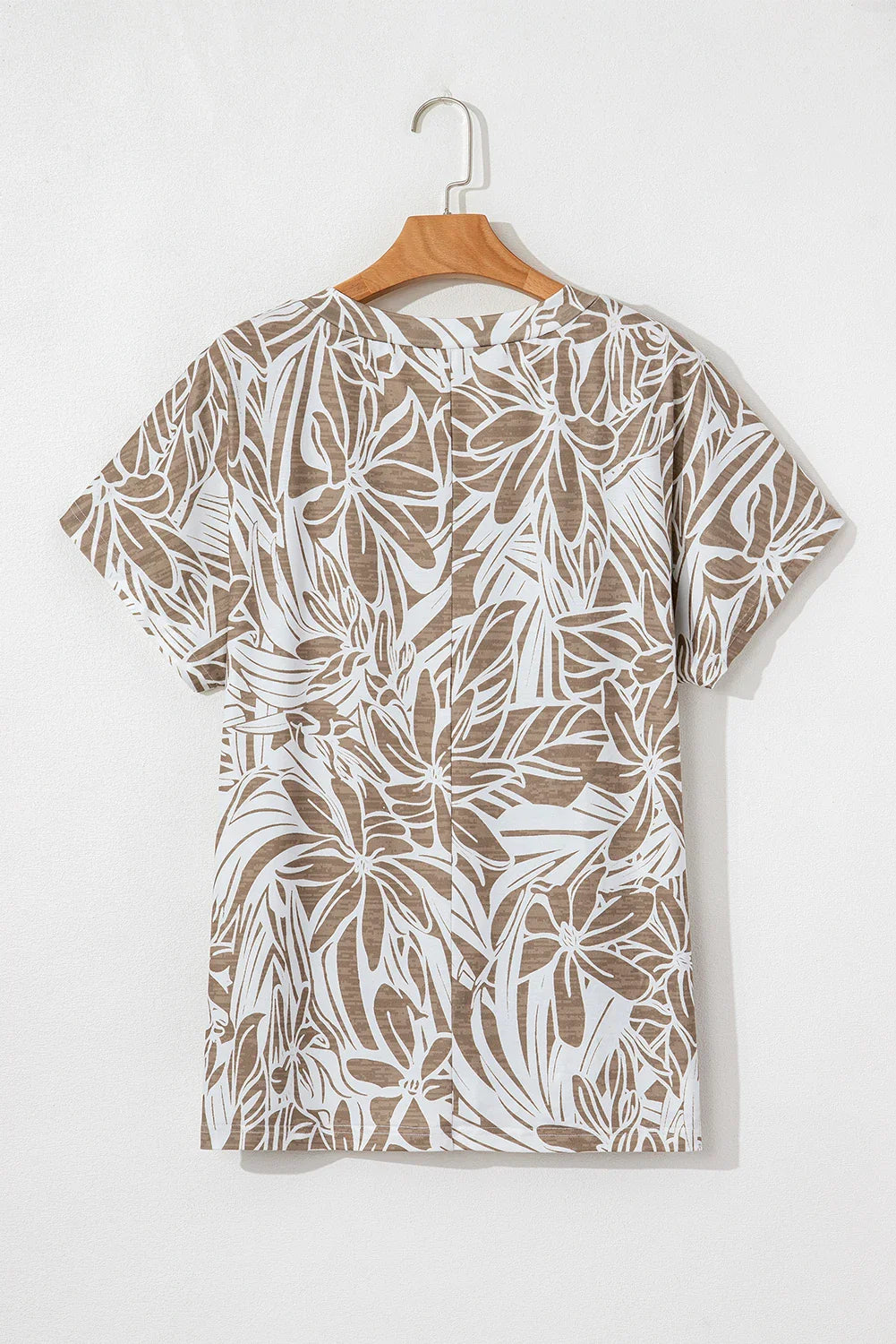 Floral V-Neck Short Sleeve Loose Fit Blouse