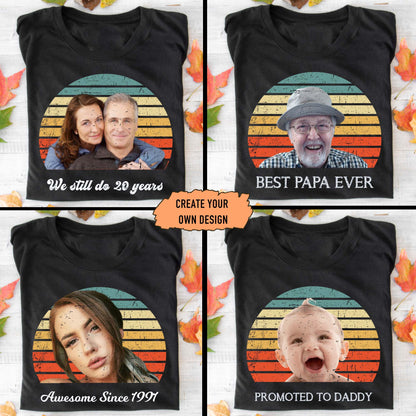 Vintage Retro Photo Shirt Photo Print Family Shirt, Custom Face Photo Shirt