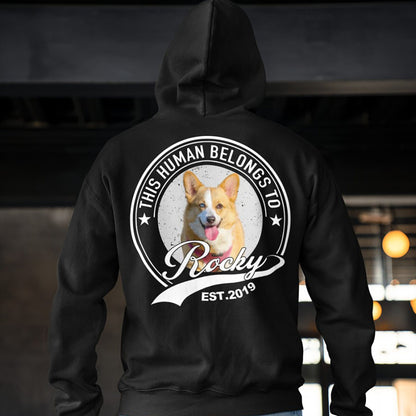 Human Belongs To Dog Cat Personalized Custom Photo Dog Cat Pet Backside Shirt C251N