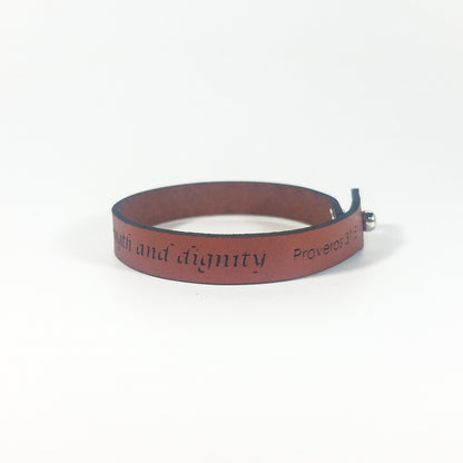 Spiritual Quote Bracelets - She is clothed with strength and dignity
