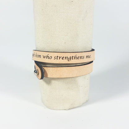 Spiritual Quote Wrap Bracelets - I can do all things through him who strengthens me
