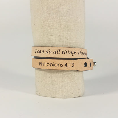 Spiritual Quote Wrap Bracelets - I can do all things through him who strengthens me