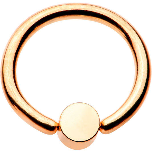 5/16 Purple Faux Opal 3mm Disc Rose Gold IP BCR Captive Ring