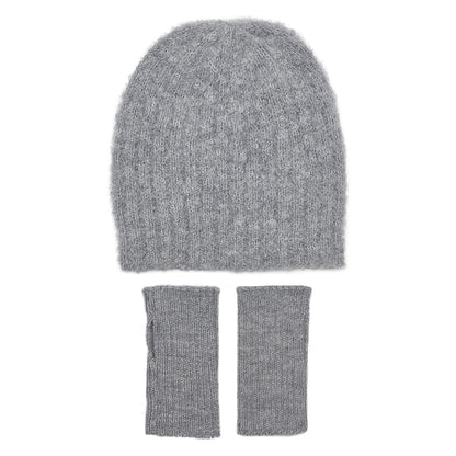 Gray Loop Knit Alpaca Beanie