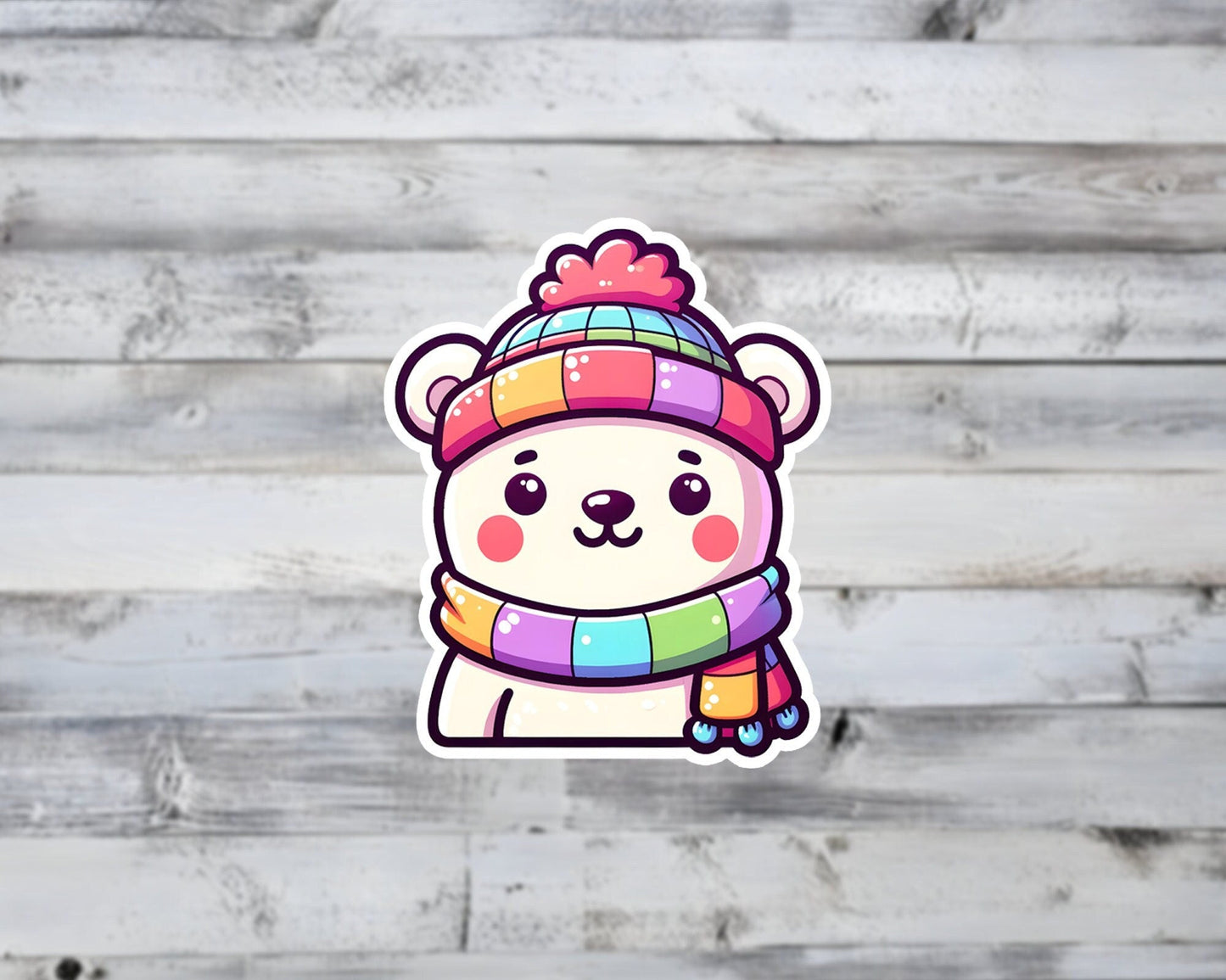 Polar Bear Kawaii Style Vinyl Sticker