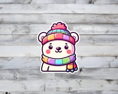 Polar Bear Kawaii Style Vinyl Sticker
