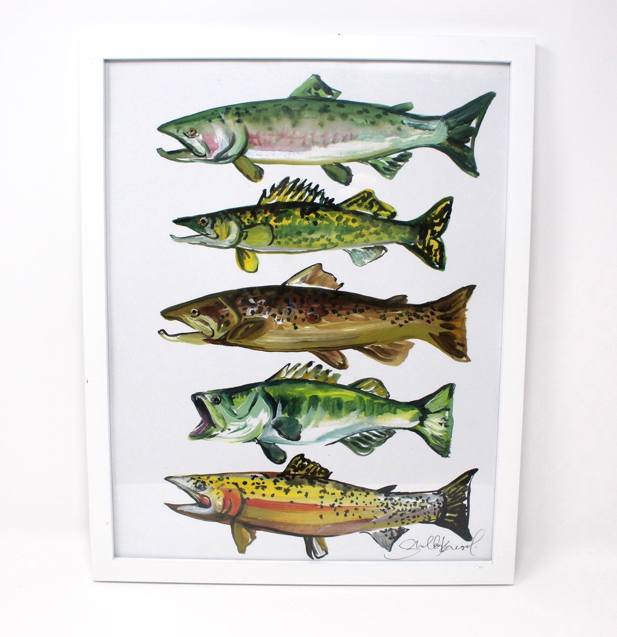 Fish Art Print- 11x14, Simple Outdoor Artwork, Animal Art, Fish Painting Print