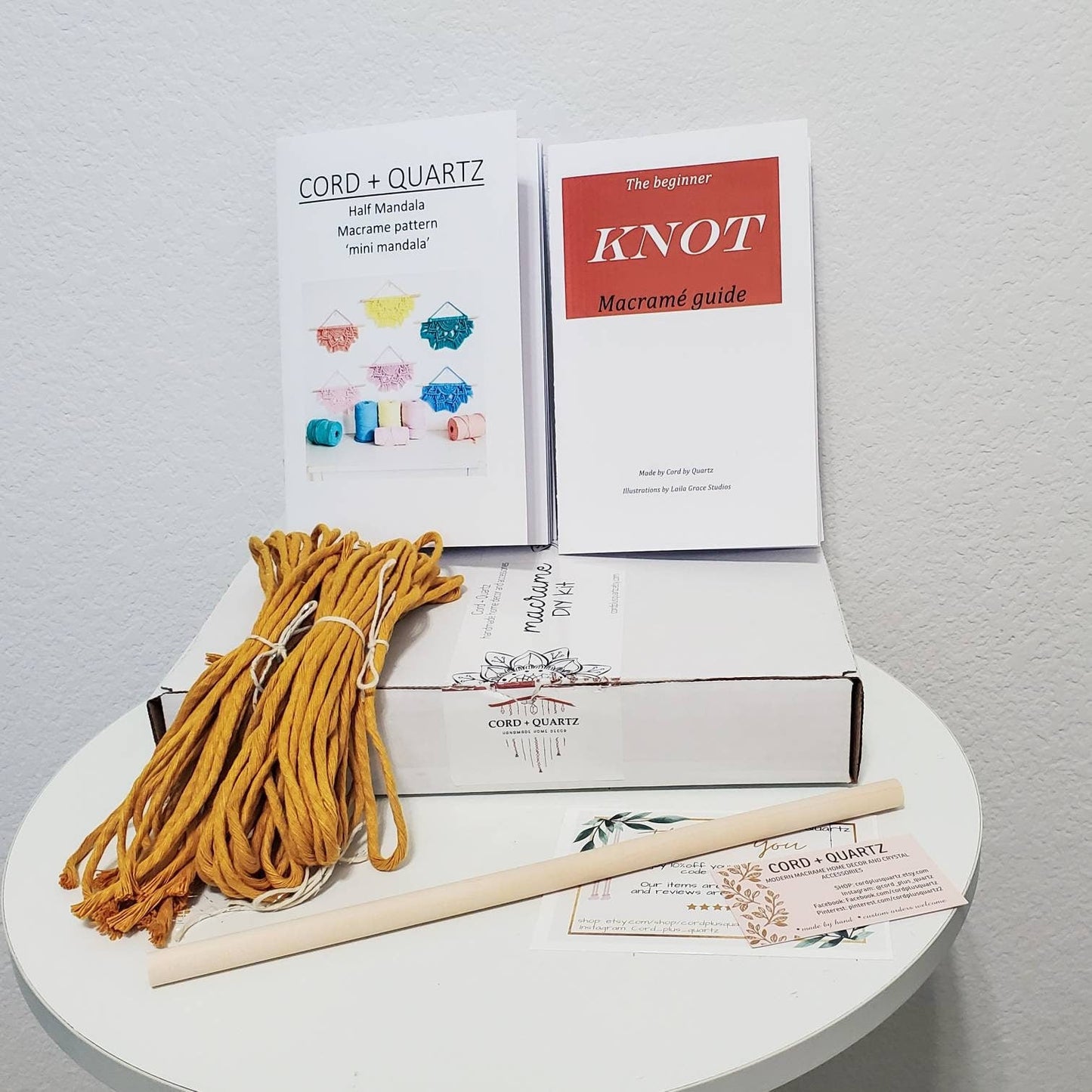 Beginner DIY Macrame craft kit. Macrame wall hanging kit, Craft kits for adults and kids. DIY boho wall decor. Macrame tutorial kit