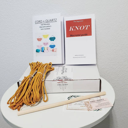 Beginner DIY Macrame craft kit. Macrame wall hanging kit, Craft kits for adults and kids. DIY boho wall decor. Macrame tutorial kit