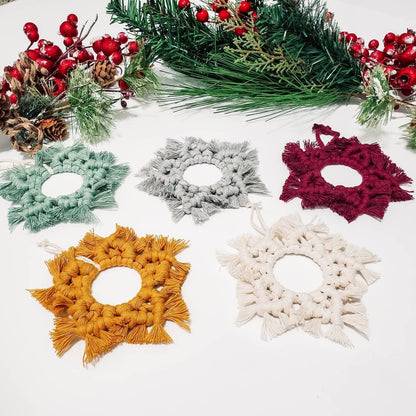 DIY macrame star Christmas ornament kit.
