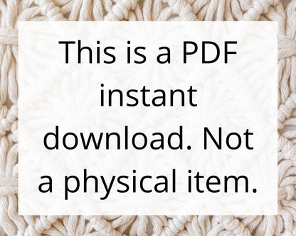 Beginner macrame wall hanging pattern 'Luna'. PDF pattern digital download.