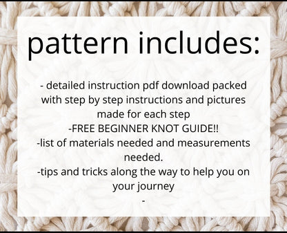 Macrame wall hanging PDF pattern.