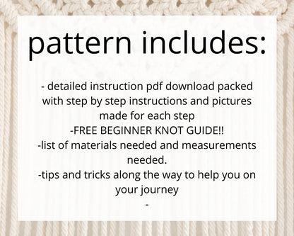 Beginner macrame wall hanging pdf pattern. Digital download