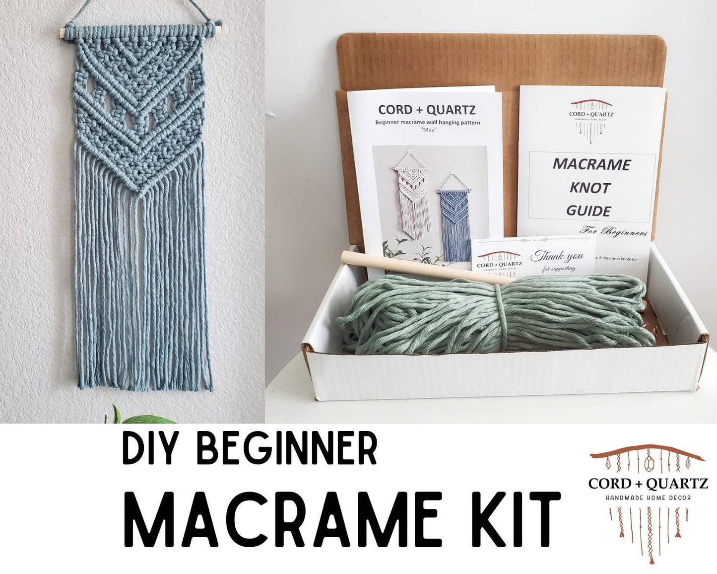 Macrame wall hanging kit "May". Beginner DIY  kits