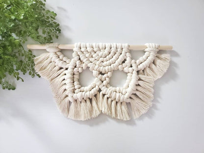 16 inch Chunky macrame flower mandalas. 4 color choices. Made to order.