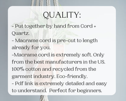 Macrame plant hanger DIY craft kit.