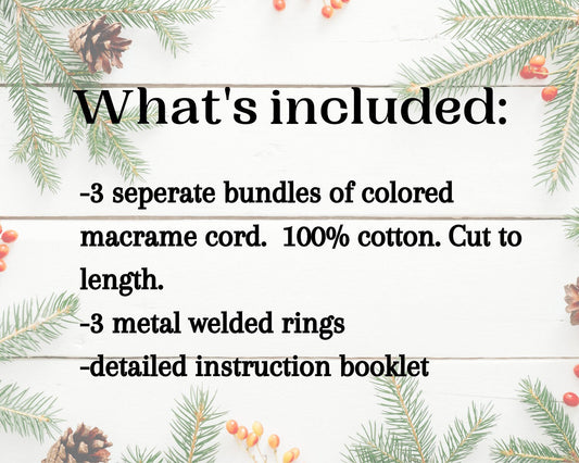 DIY craft Christmas ornament kit. Macrame star