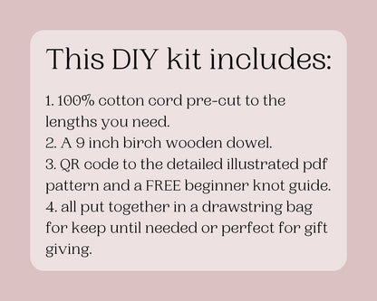 Beginner macrame heart wall hanging kit. Craft kits for adults and kids. Valentines day  craft kit.craft kit. Bohemian home and wall decor diy kit