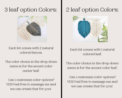 Macrame leaf/feather DIY craft kit. DIY home decor.