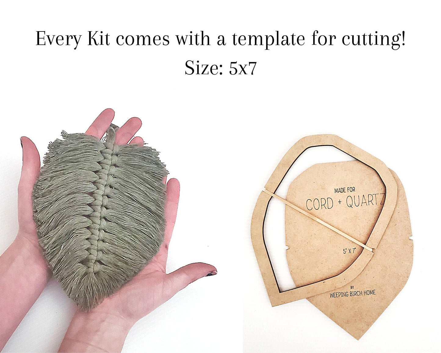 Macrame leaf/feather DIY craft kit. DIY home decor.