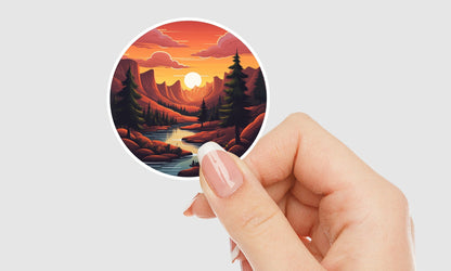 Sunset Mountains Vinyl Sticker