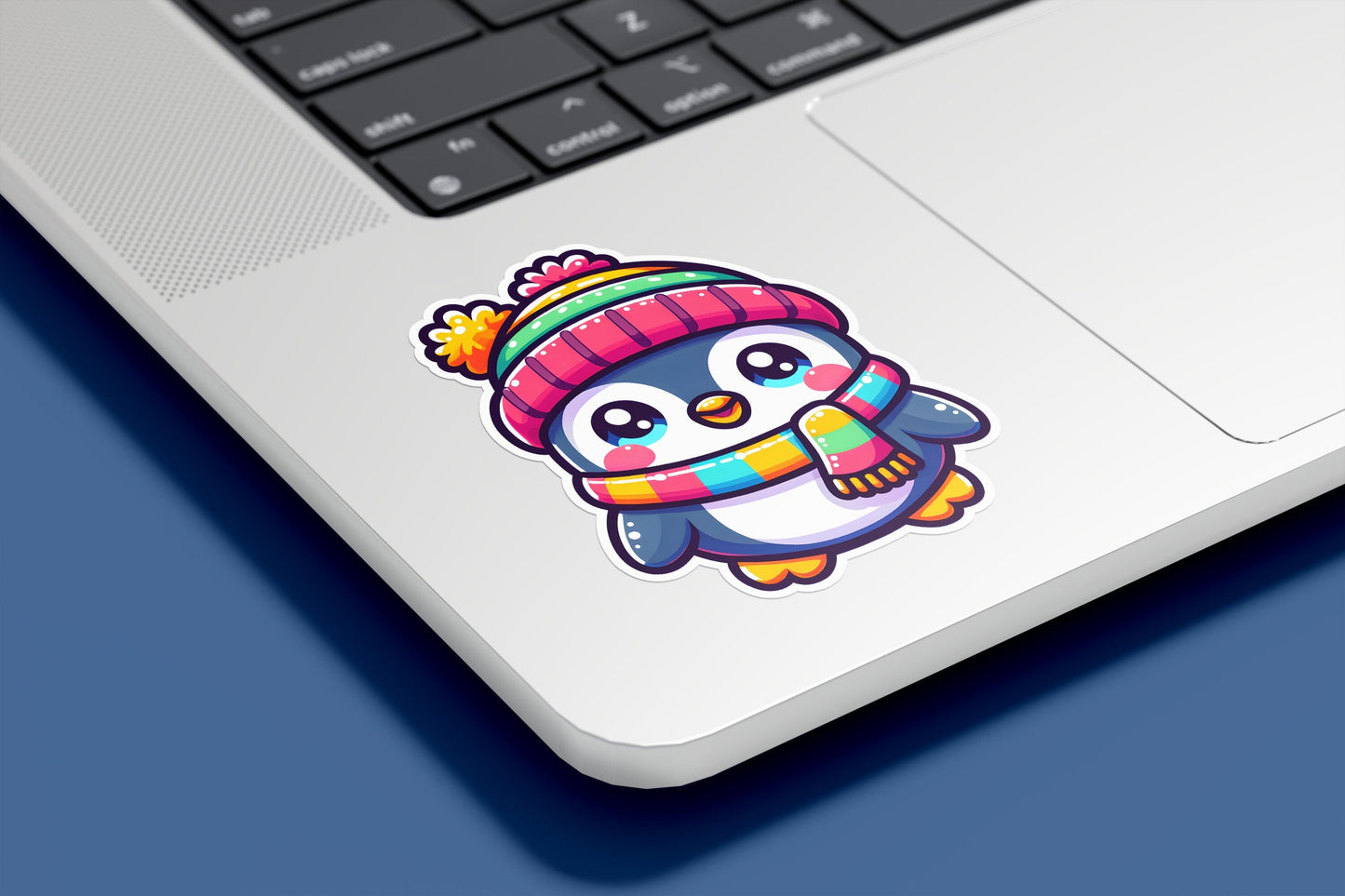 Kawaii Penguin with Winter Hat Vinyl Sticker