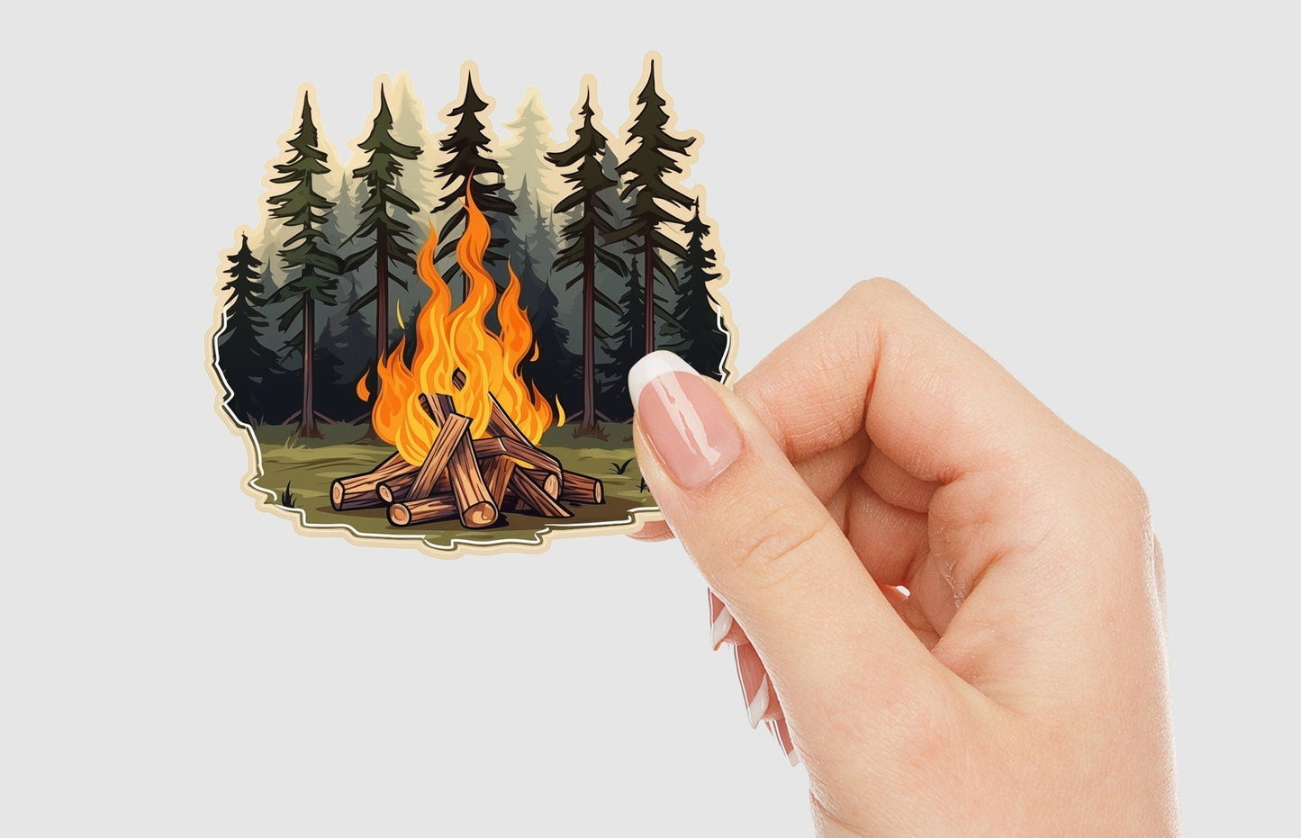 Forest Campfire Vinyl Sticker