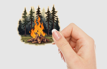 Forest Campfire Vinyl Sticker