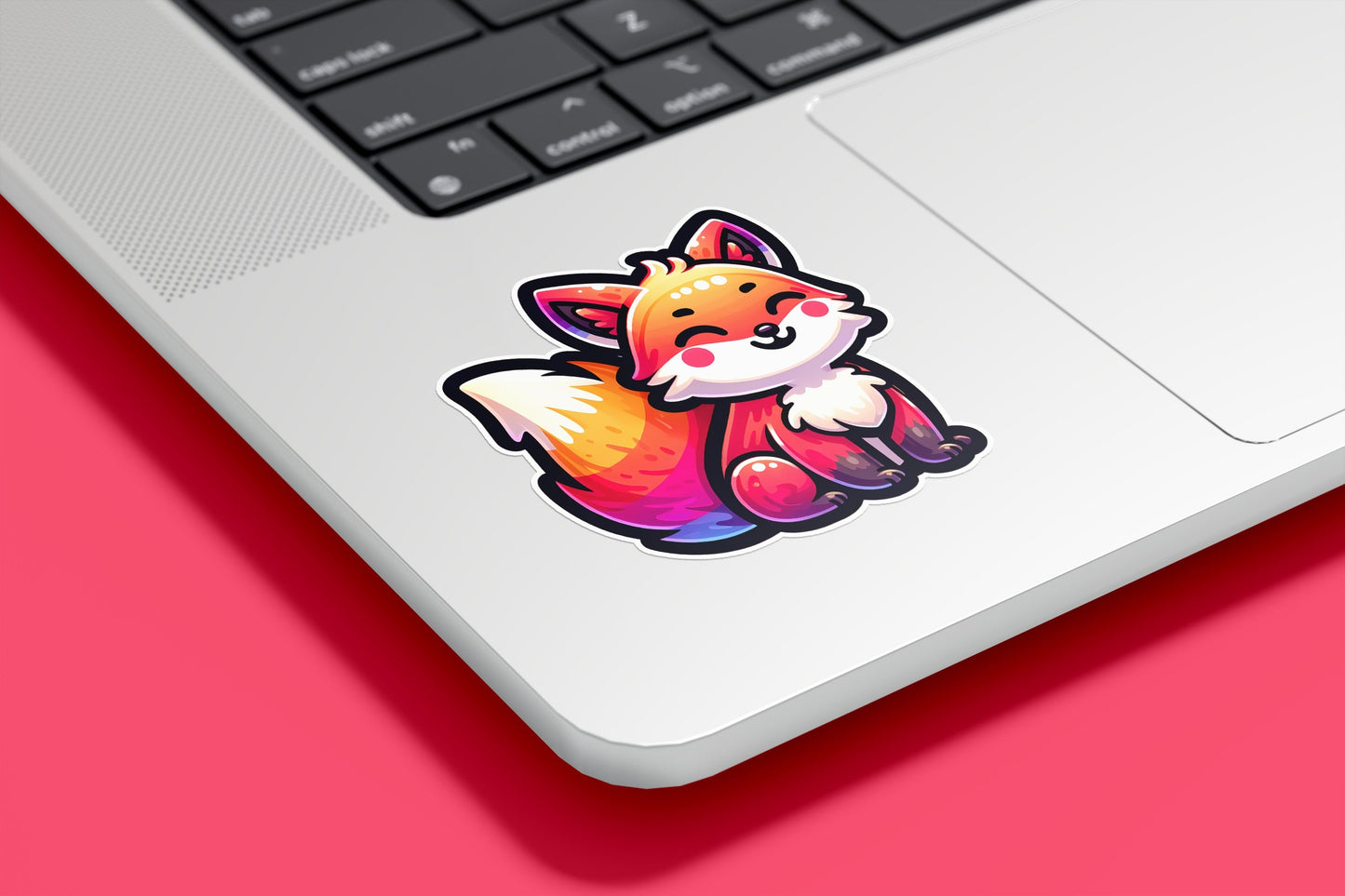 Happy Cute Kawaii Fox Vinyl Sticker