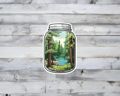 Nature in a Jar Vinyl Sticker