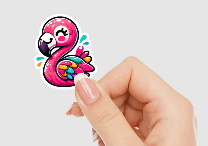 Flamingo Kawaii Style Vinyl Sticker