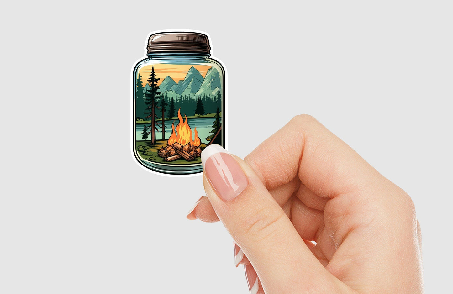 Campfire in a Jar Vinyl Sticker