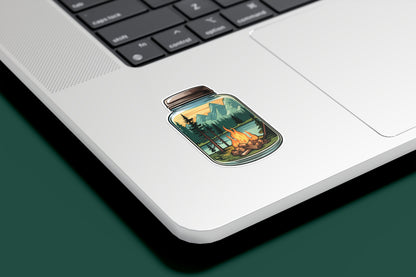 Campfire in a Jar Vinyl Sticker