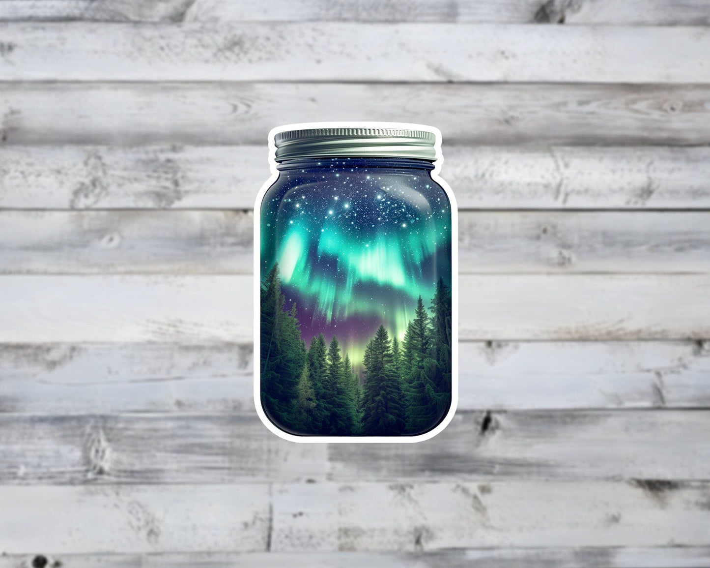 Northern Lights in a Jar Vinyl Sticker
