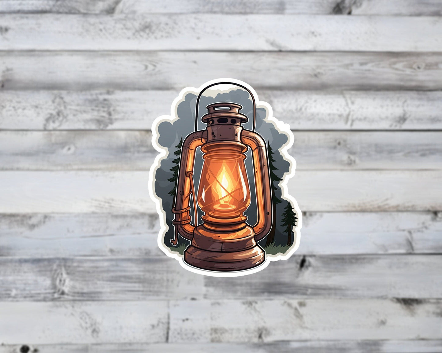 Vintage Lantern Vinyl Sticker