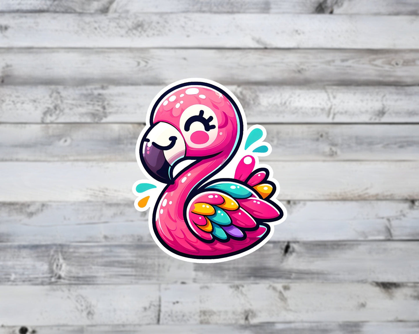 Flamingo Kawaii Style Vinyl Sticker