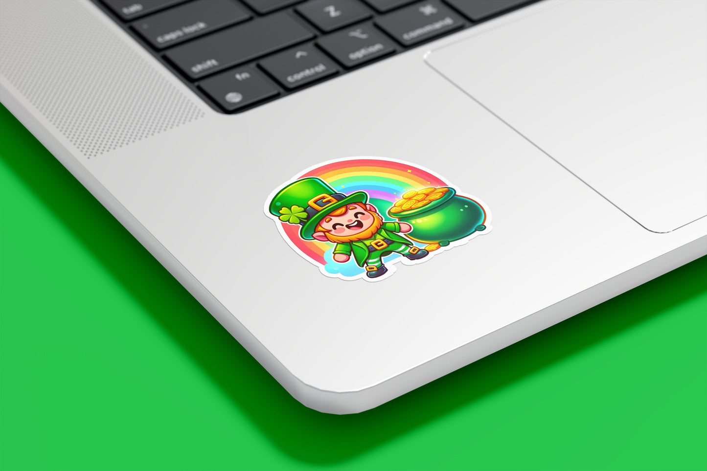 Leprechaun with Pot of Gold Vinyl Sticker