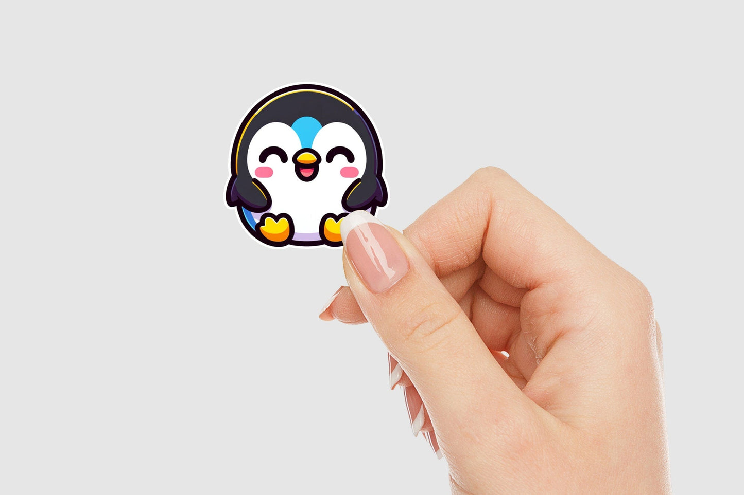 Cheerful Kawaii Penguin Vinyl Sticker