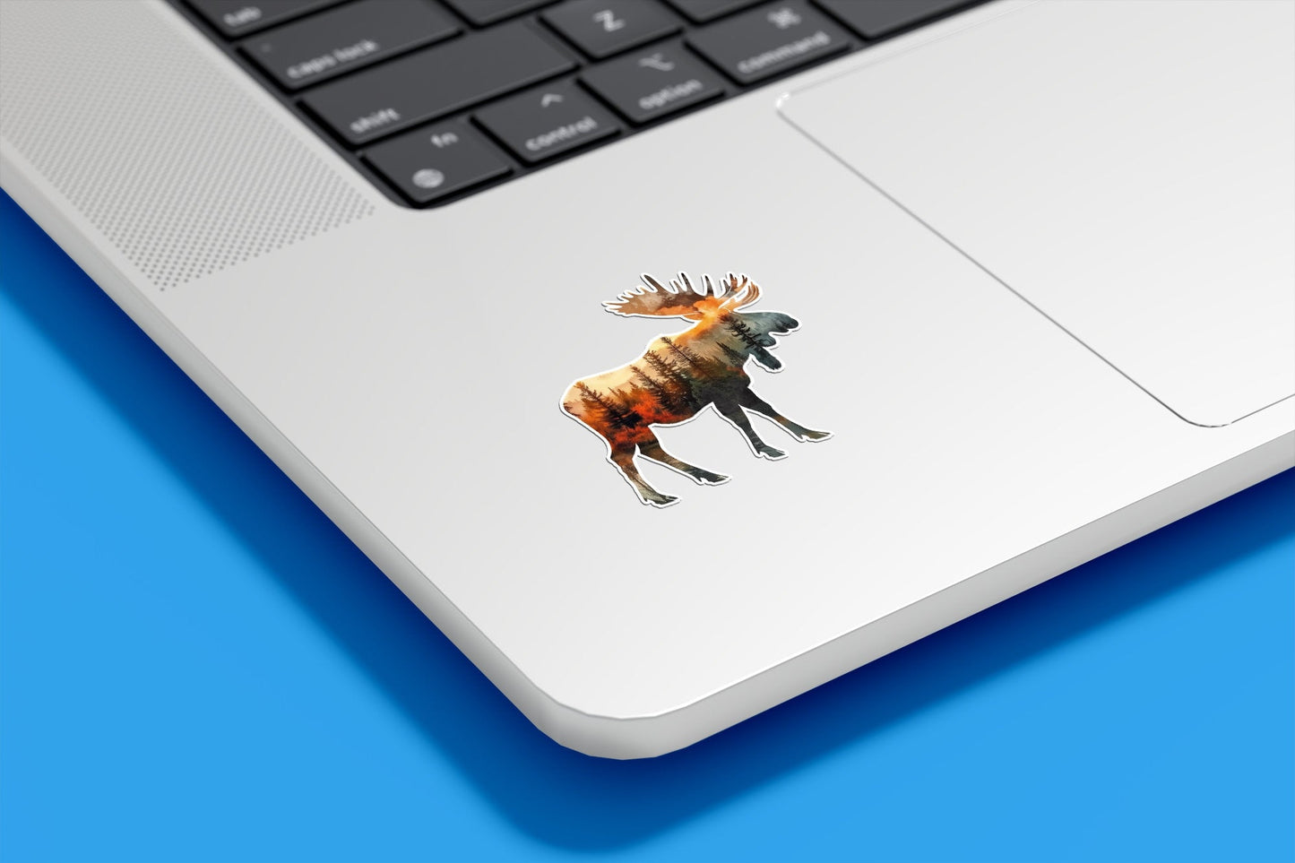 Moose and Forest Nature Double Exposure Vinyl Sticker