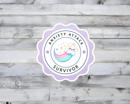 Anxiety Attack Survivor Vinyl Sticker
