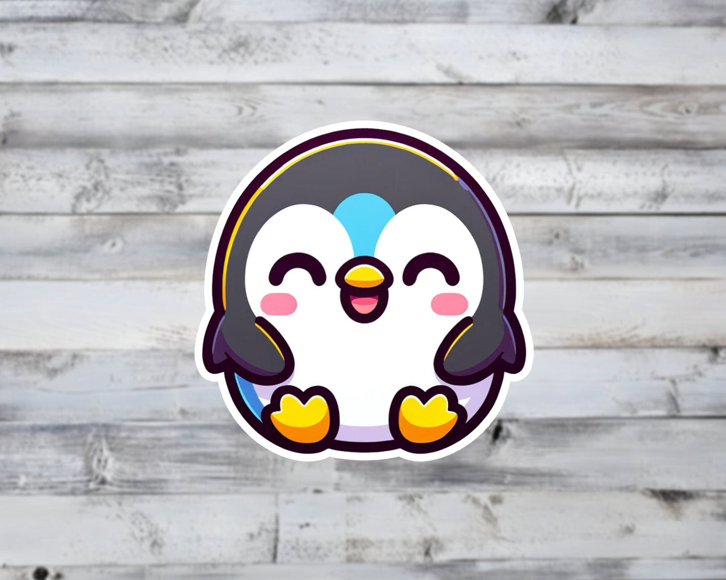 Cheerful Kawaii Penguin Vinyl Sticker
