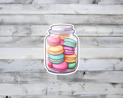 Colorful Macaron Jar Vinyl Sticker